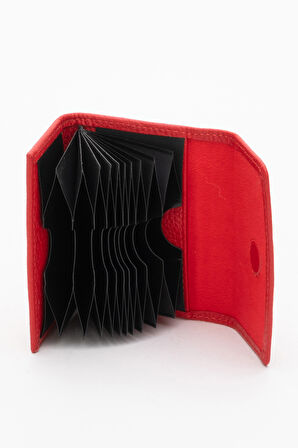 GD 841 Gerçek Deri Kartlık KIRMIZI