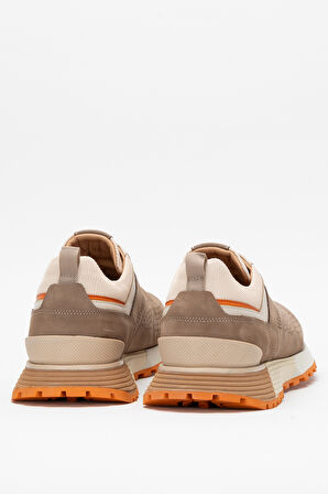 DERİCLUB Erkek Kalın Taban Bağcıklı Casual Ayakkabı Gerçek Deri CR 2395 KUM