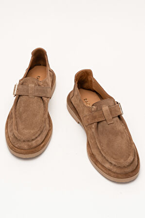 DERİCLUB Kadın Comfort Casual Ayakkabı Gerçek Deri RC 40228 TÜTÜN