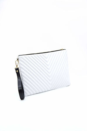 SİLVER POLO 1034 Tek Bölmeli Kadın Portföy & Clutch BEYAZ