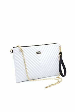 SİLVER POLO 1034 Tek Bölmeli Kadın Portföy & Clutch BEYAZ