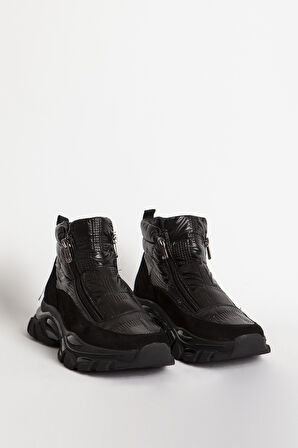 MARCOMEN Erkek Paraşüt Kumaşlı Bot Gerçek Süet Deri MC 16218 SİYAH