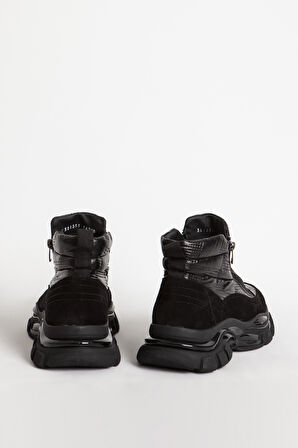 MARCOMEN Erkek Paraşüt Kumaşlı Bot Gerçek Süet Deri MC 16218 SİYAH