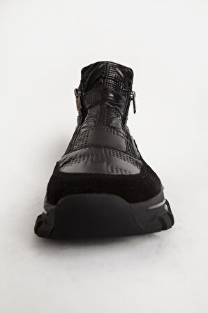 MARCOMEN Erkek Paraşüt Kumaşlı Bot Gerçek Süet Deri MC 16218 SİYAH