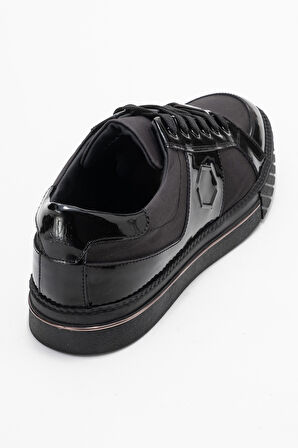 MARCOMEN Erkek Düz Taban Bağcıklı Casual Ayakkabı Gerçek Deri MC 22465 SİYAH