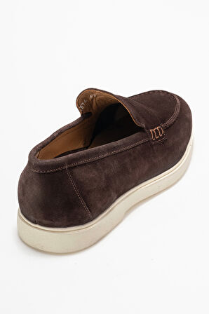 MARCOMEN Erkek Düz Taban Loafer Gerçek Süet Deri MC 21289 KAHVERENGİ
