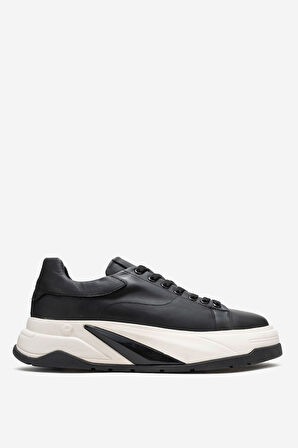 MARCOMEN Erkek Kalın Taban Bağcıklı Casual Ayakkabı Gerçek Deri MC 22216 SİYAH