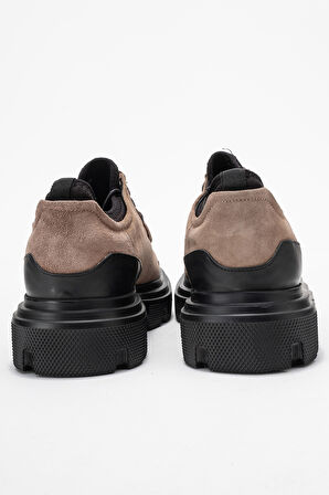 MARCOMEN Erkek Kalın Taban Bağcıklı Casual Ayakkabı Gerçek Süet Deri MC 22437 VİZON