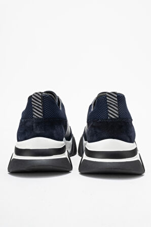 MARCOMEN Erkek Kalın Taban Casual Ayakkabı Gerçek Deri MC 21232 LACİVERT