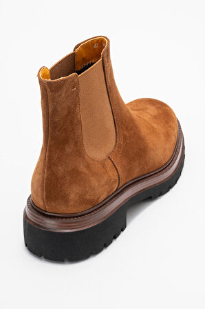 DERİCLUB Erkek Casual Chelsea Bot Gerçek Deri FR 541455 TABA