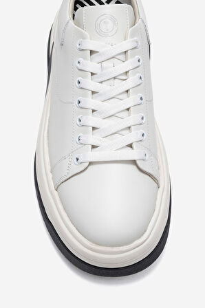 MARCOMEN Erkek Kalın Taban Bağcıklı Casual Ayakkabı Gerçek Deri MC 22216 BEYAZ