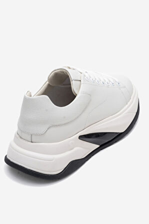 MARCOMEN Erkek Kalın Taban Bağcıklı Casual Ayakkabı Gerçek Deri MC 22216 BEYAZ