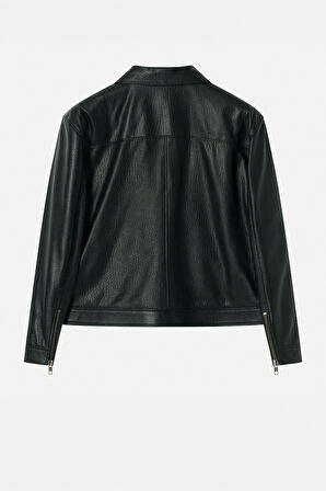 DERİCLUB Jacob Erkek Oversize Gerçek Deri Ceket SİYAH