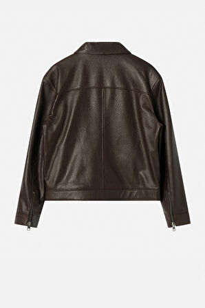 DERİCLUB Jacob Erkek Oversize Gerçek Deri Ceket KAHVERENGİ