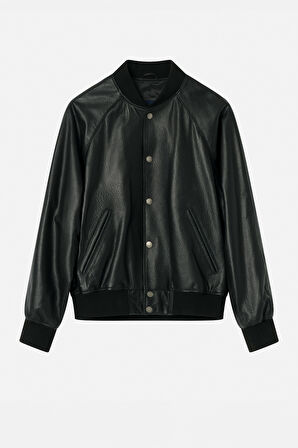 DERİCLUB Antony Erkek Ribanalı Deri Mont SİYAH