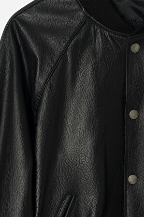 DERİCLUB Antony Erkek Ribanalı Deri Mont SİYAH