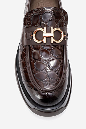 DERİCLUB Erkek Tokalı Loafer Ayakkabı Gerçek Deri MC 22495 KAHVERENGİ