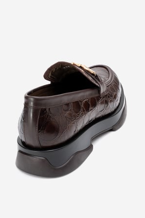 DERİCLUB Erkek Tokalı Loafer Ayakkabı Gerçek Deri MC 22495 KAHVERENGİ