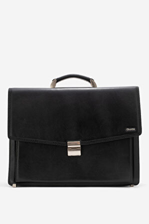 GD 4211 Hakiki Deri Erkek Kilitli Evrak Çantası SİYAH