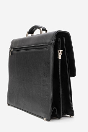 GD 4211 Hakiki Deri Erkek Kilitli Evrak Çantası SİYAH