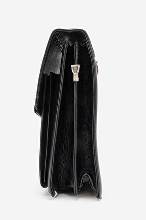 GD 4211 Hakiki Deri Erkek Kilitli Evrak Çantası SİYAH