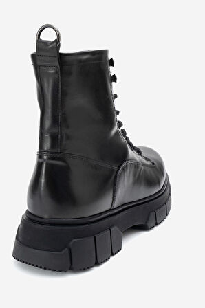 MARCOMEN Erkek Kalın Tabanlı Casual Bot Gerçek Deri MC 16285 SİYAH