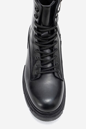 MARCOMEN Erkek Kalın Tabanlı Casual Bot Gerçek Deri MC 16285 SİYAH