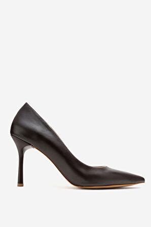 DERİCLUB Kadın Sivri Burun Stiletto ZY 4016 KAHVERENGİ