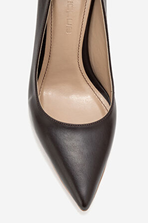 DERİCLUB Kadın Sivri Burun Stiletto ZY 4016 KAHVERENGİ