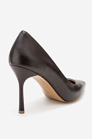 DERİCLUB Kadın Sivri Burun Stiletto ZY 4016 KAHVERENGİ