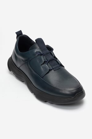 Erkek Kalın Taban Comfort Casual Ayakkabı Gerçek Deri CR 2868 LACİVERT 