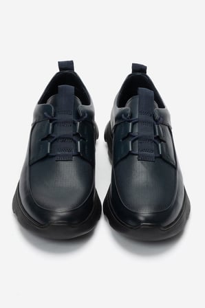 Erkek Kalın Taban Comfort Casual Ayakkabı Gerçek Deri CR 2868 LACİVERT 