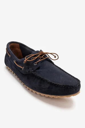 Erkek Bağcıklı Loafer Ayakkabı Gerçek Deri MC 7343 LACİVERT