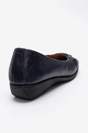 Kadın Comfort Babet Ayakkabı Gerçek Deri MTD 24378 LACİVERT