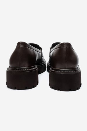 Kadın Kalın Taban Loafer Ayakkabı Gerçek Deri MTD 24352 KAHVERENGİ