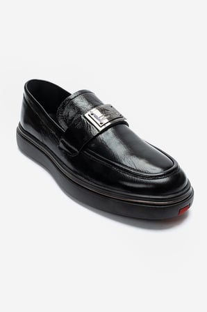 Erkek Düz Taban Loafer Ayakkabı Gerçek Deri MC 23251 SİYAH