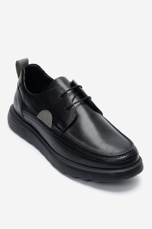 Erkek Kalın Taban Comfort Casual Ayakkabı Gerçek Deri CR 2896 SİYAH 