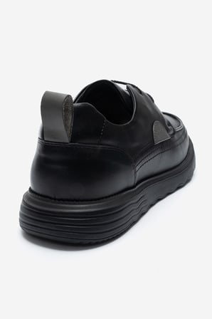 Erkek Kalın Taban Comfort Casual Ayakkabı Gerçek Deri CR 2896 SİYAH 