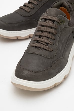 Erkek Rahat Taban Comfort Casual Ayakkabı Gerçek Deri FR 252290 NUBUK HAKİ
