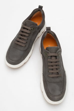 Erkek Rahat Taban Comfort Casual Ayakkabı Gerçek Deri FR 252290 NUBUK HAKİ