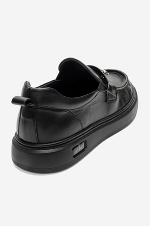 Erkek Düz Taban Loafer Ayakkabı Gerçek Deri CR 2996 SİYAH 