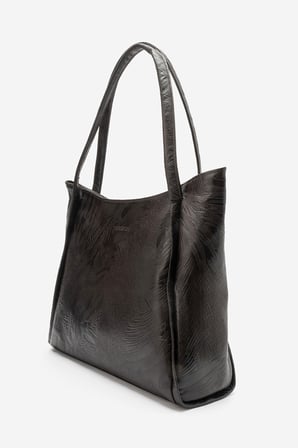 DERİCLUB Nova Kadın Çift Saplı Shopper Çanta Gerçek Deri KOYU KAHVERENGİ 