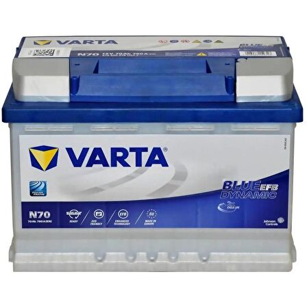 Varta Akü  12V 70 Ah Amper 760A Start-Stop EFB N70