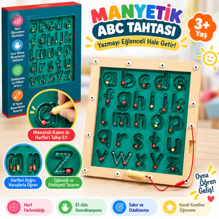 Tahta Manyetik ABC Tahtası adet fiyatıdır