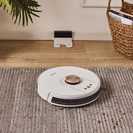 Homend Alex Laser Pro 1286H Moplu ve Haritalamalı Akıllı Robot Süpürge Beyaz Gold