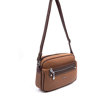 Silver Polo  Kadın Çapraz Çanta 753-45986 SILVER POLO ÇAPRAZ BAYAN ÇANTASI M86 KARAMEL-MAT KAHVE