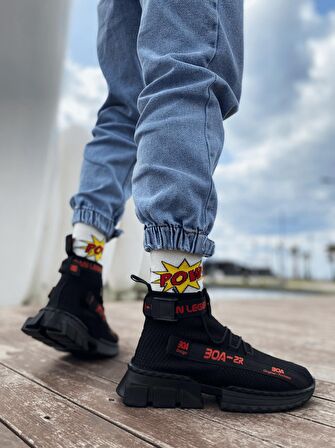 Erkek Zr-x700 Tarz Siyah Kırmızı Renk Spor Ayakkabı