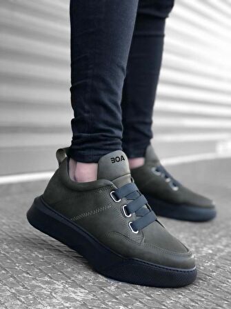 BA0160 Bantlı Erkek Yüksek Taban Haki Spor Ayakkabı