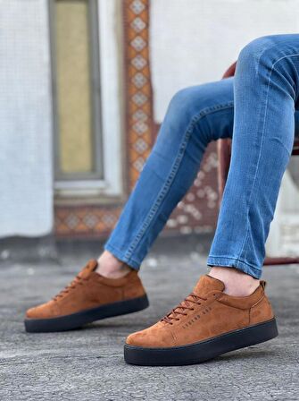 BA0104 Bağcıklı Taba Süet Siyah Taban Spor Klasik Erkek Ayakkabı