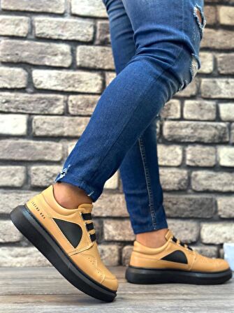 BA0302 Kalın Taban Bağcıksız Tarz Casual Karamel Renk Erkek Ayakkabı